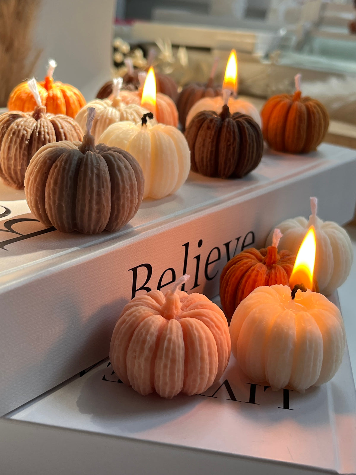 Dekokerze „MINI PUMPKIN“ - aus Rapswachs