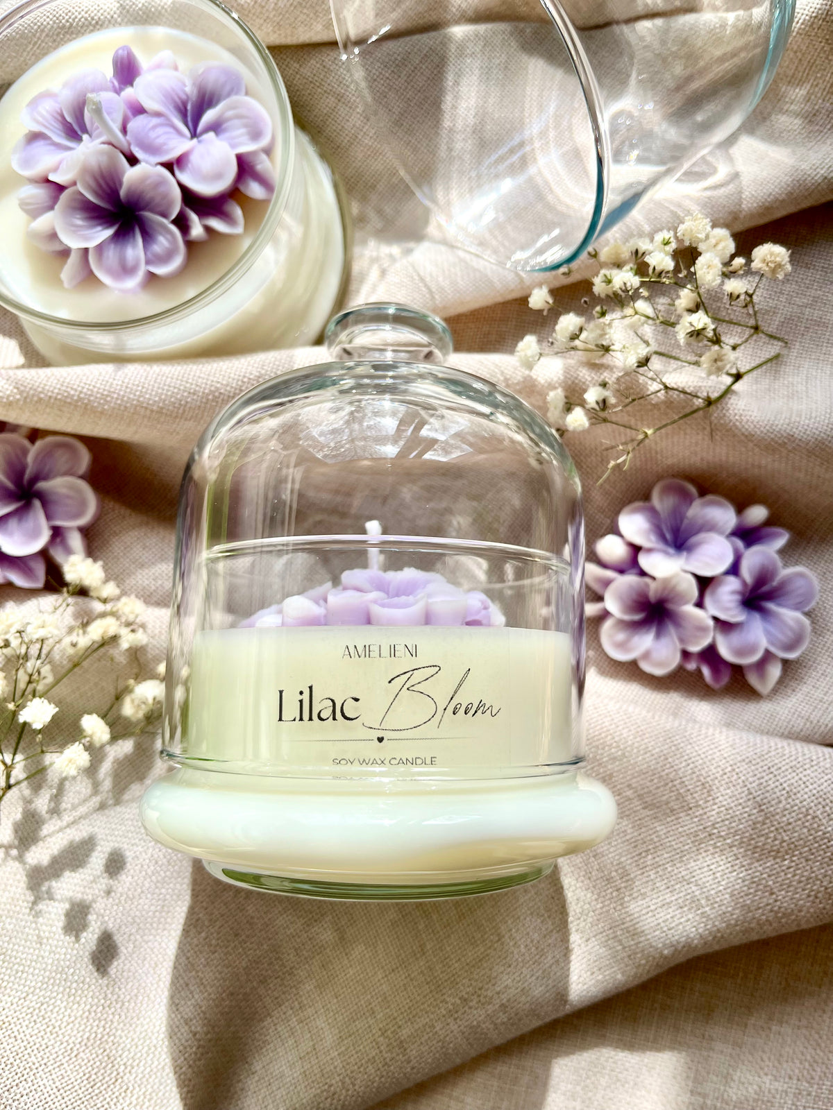 Lilac Bloom – Kerzenglas mit Glasglocke