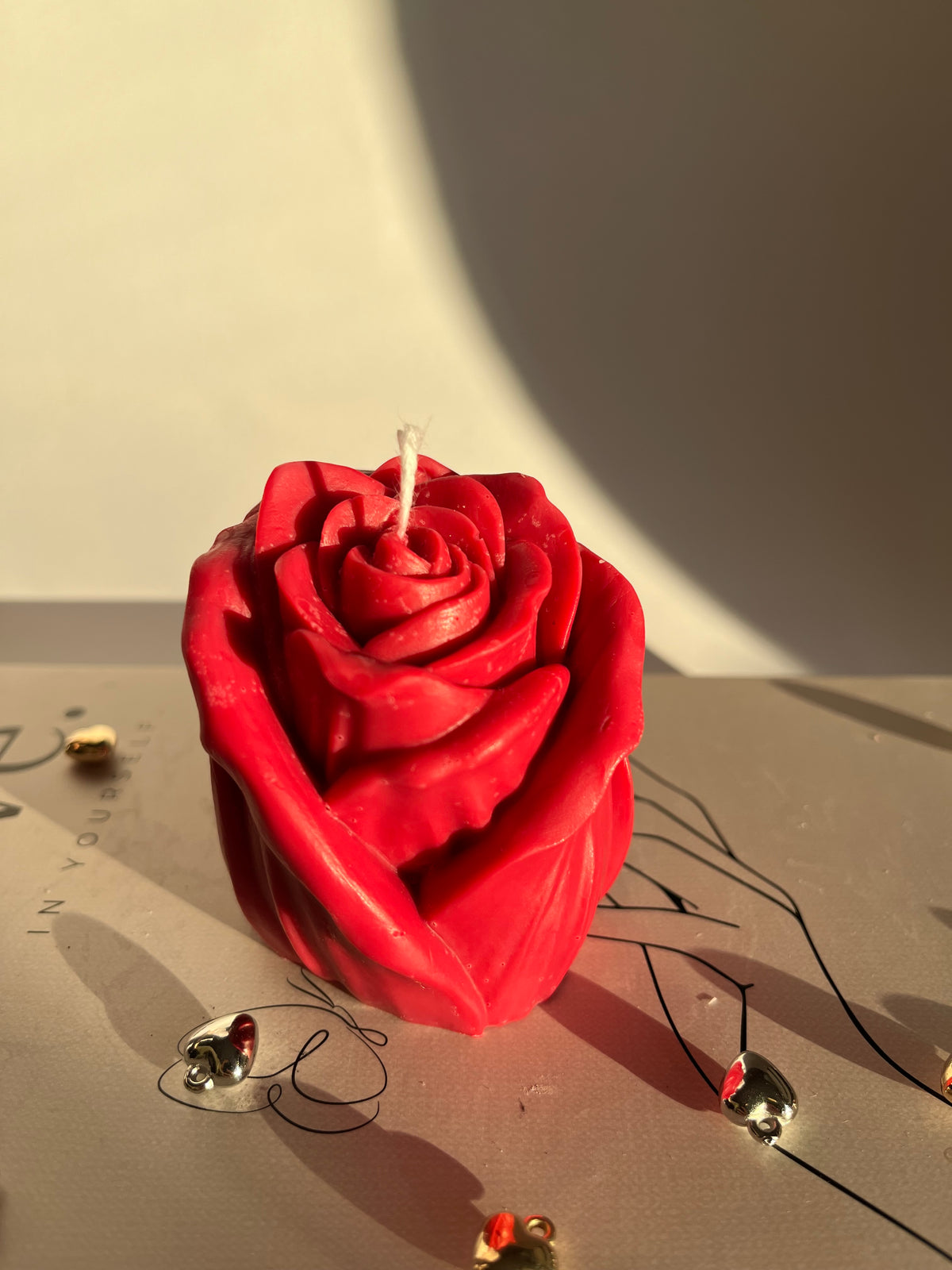 Rosenkerze – handgegossen