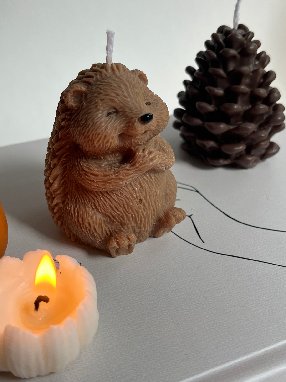 Dekokerze „kleiner Igel“ - aus Rapswachs