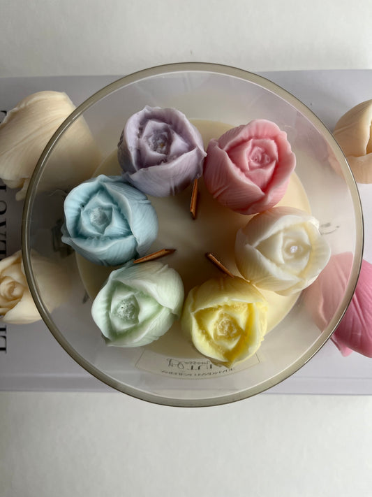 Kerzenglas „TULIP BLOOM“-Hand gegossen mit Sojawachs ￼