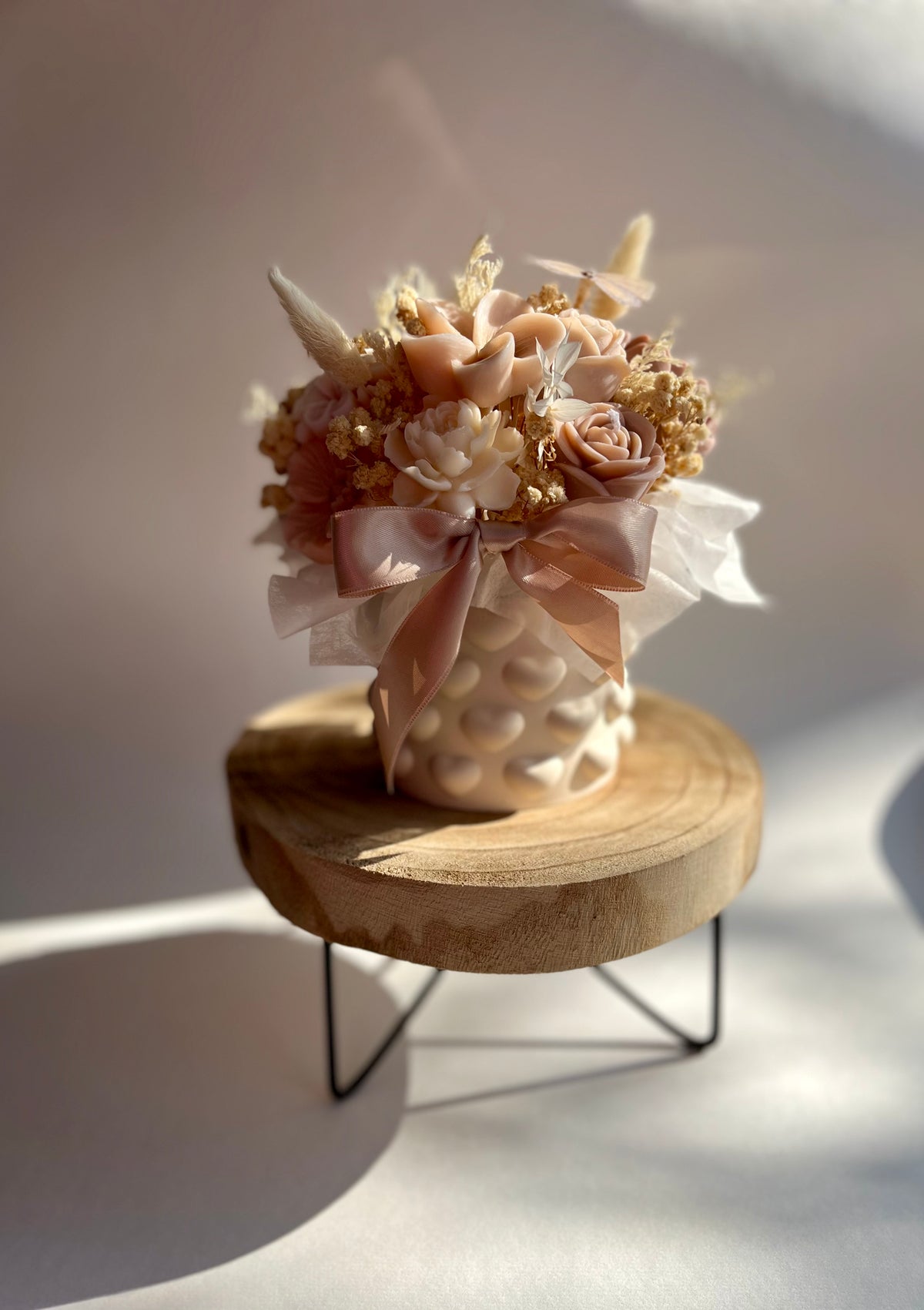 Cashmere Bloom Bouquet - handgegossen mit Rapswachs