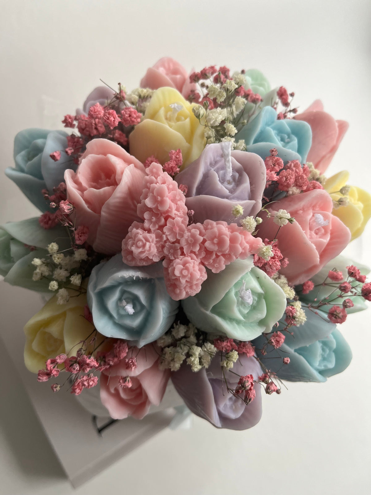 Kerzenstrauß „Spring“|Pastell Edition-handgefertigt aus Sojawachs