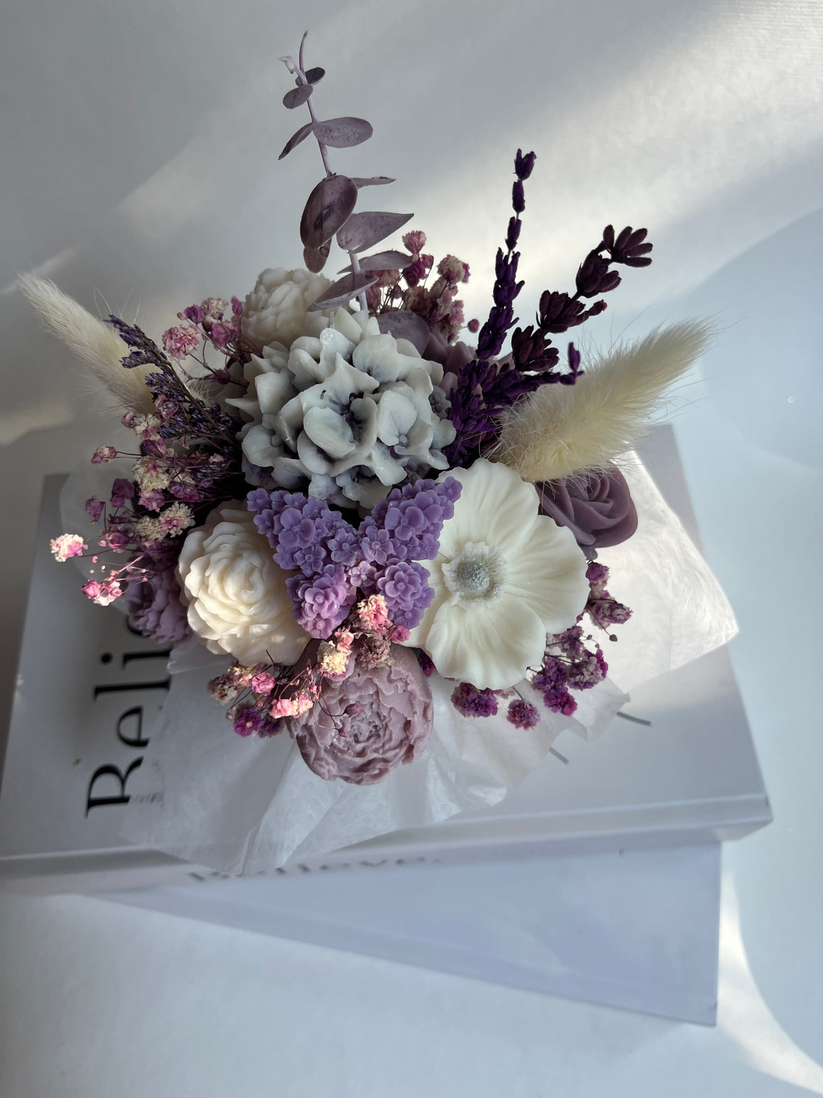 Lavender Blush Bouquet-handgegossen mit Rapswachs