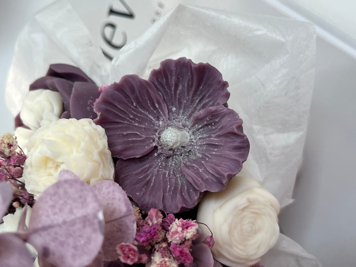 Lavender Blush Bouquet-handgegossen mit Rapswachs