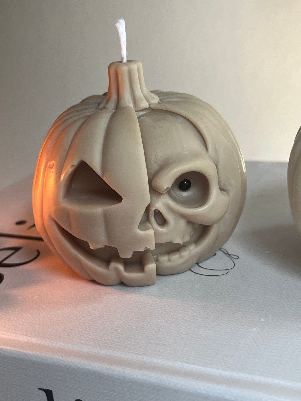 Dekokerze „Skull Pumpkin“ - aus Rapswachs
