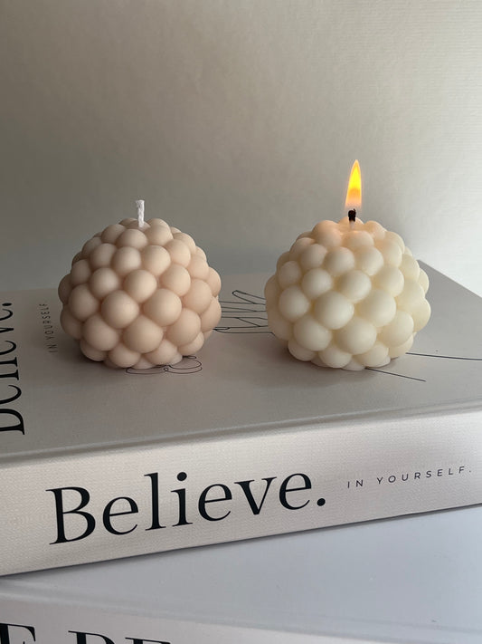Bubble Kugel|handgegossen aus Rapswachs