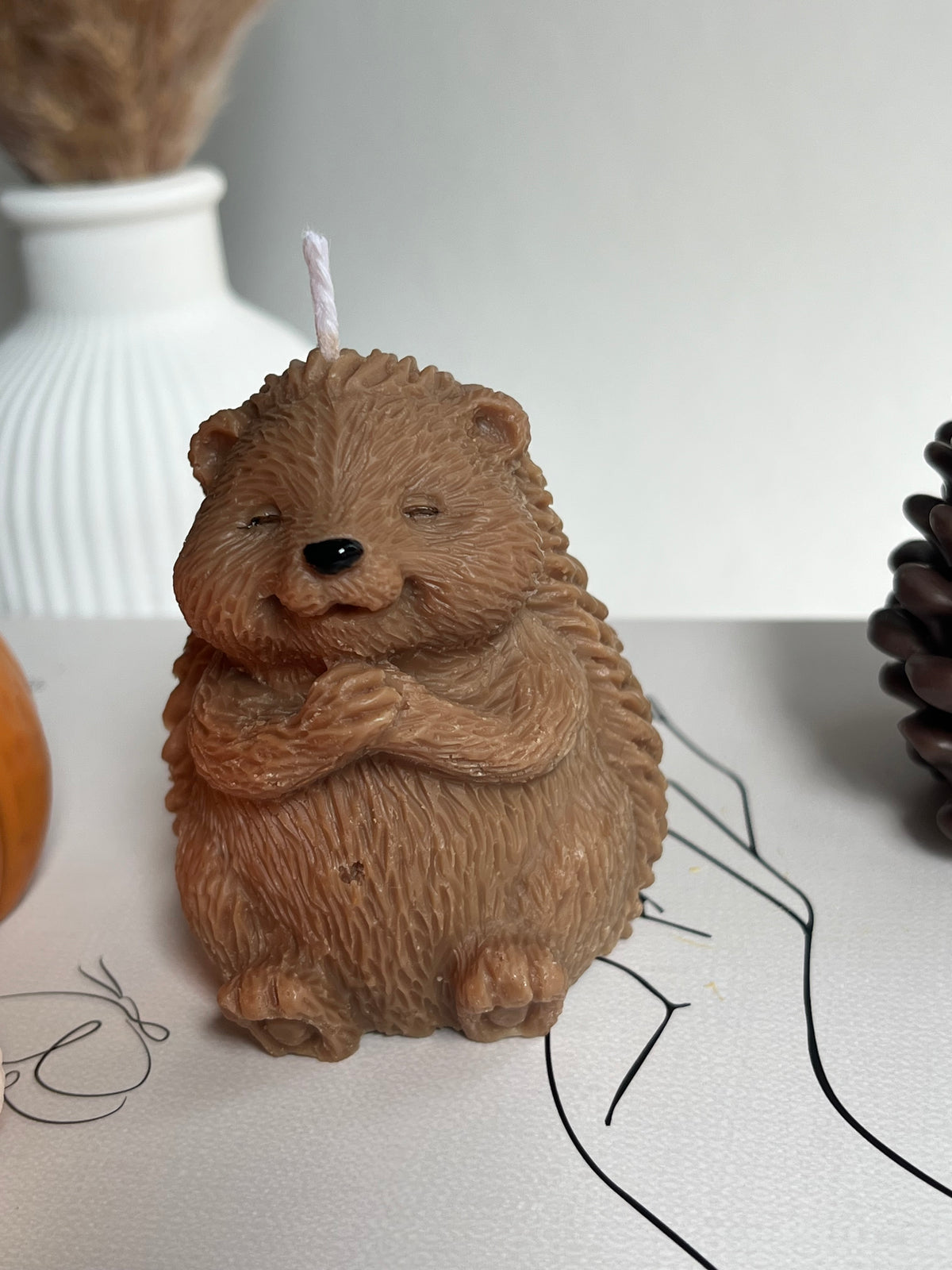 Dekokerze „kleiner Igel“ - aus Rapswachs