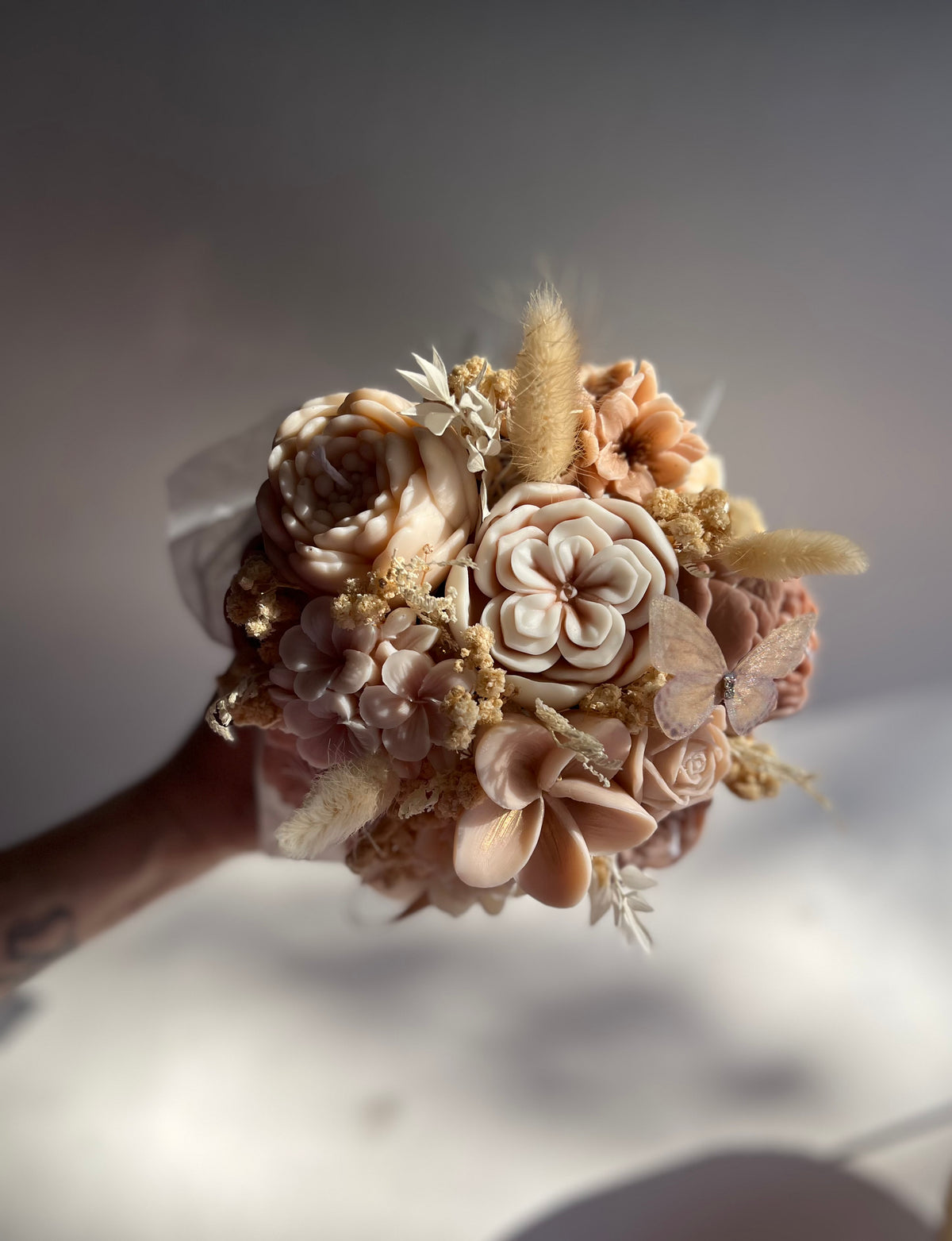 Cashmere Bloom Bouquet - handgegossen mit Rapswachs