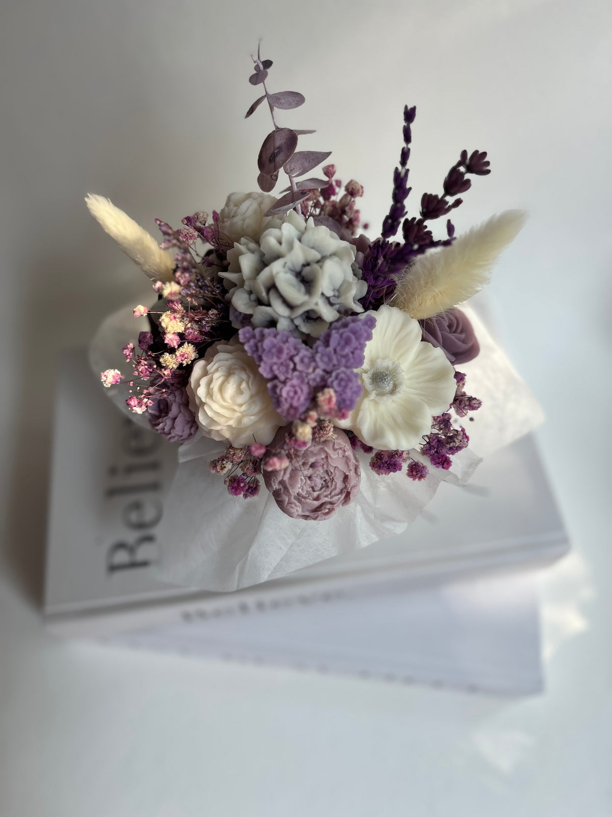Lavender Blush Bouquet-handgegossen mit Rapswachs