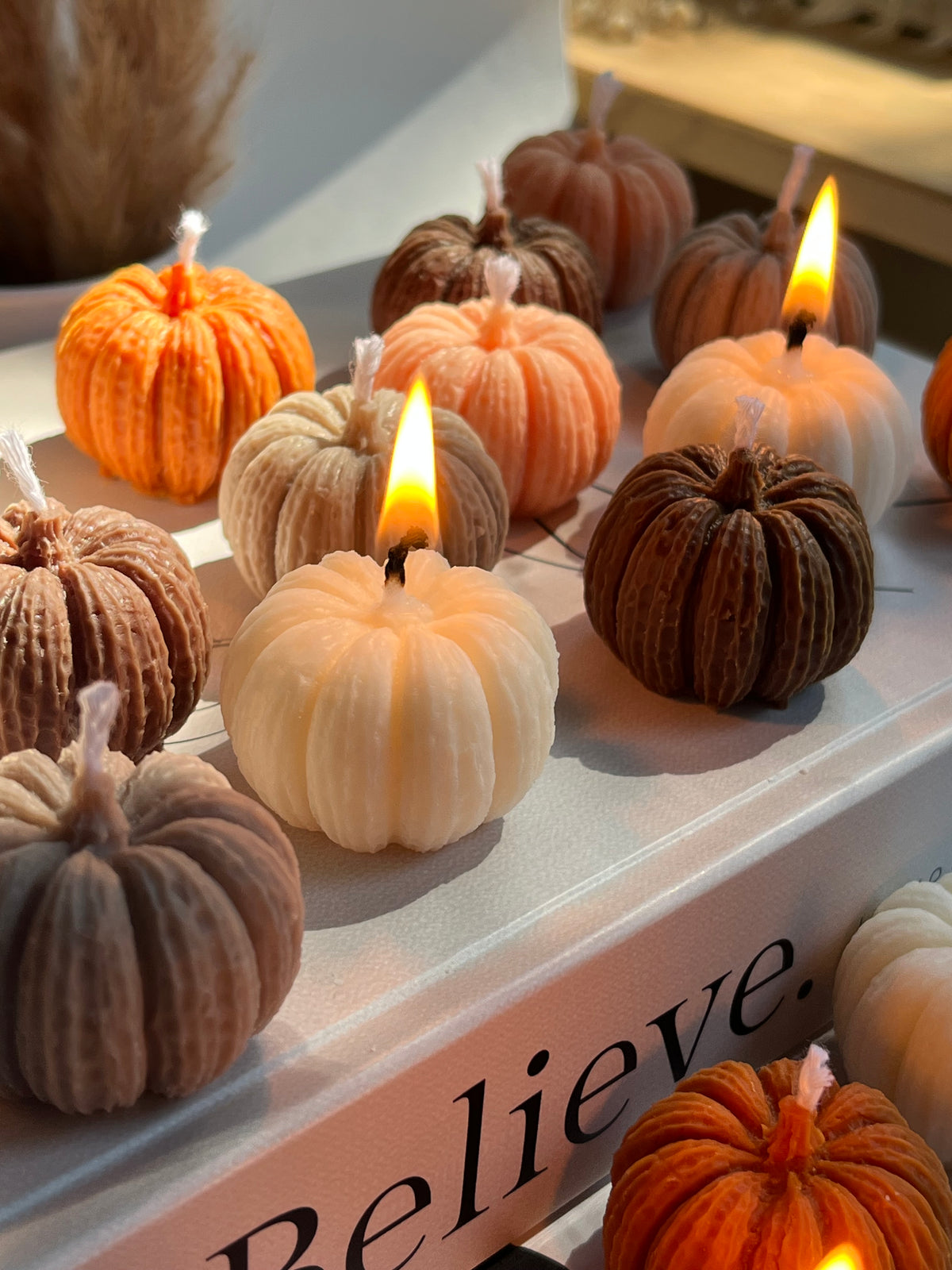 Dekokerze „MINI PUMPKIN“ - aus Rapswachs