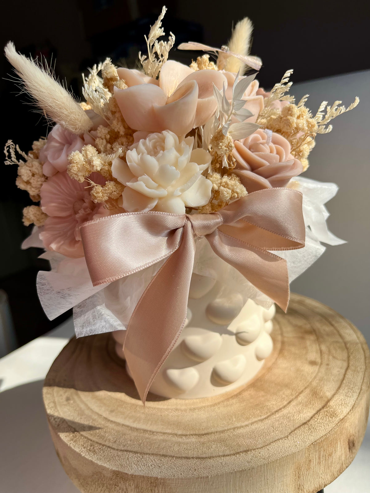 Cashmere Bloom Bouquet - handgegossen mit Rapswachs