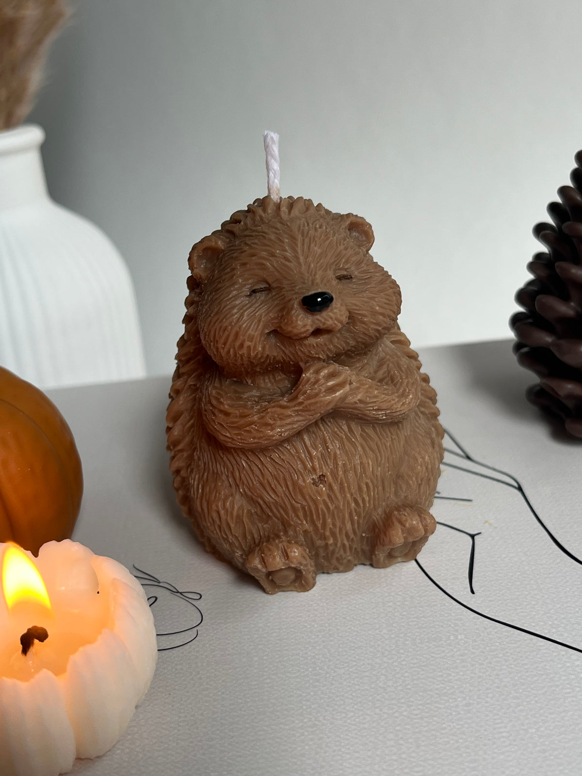 Dekokerze „kleiner Igel“ - aus Rapswachs