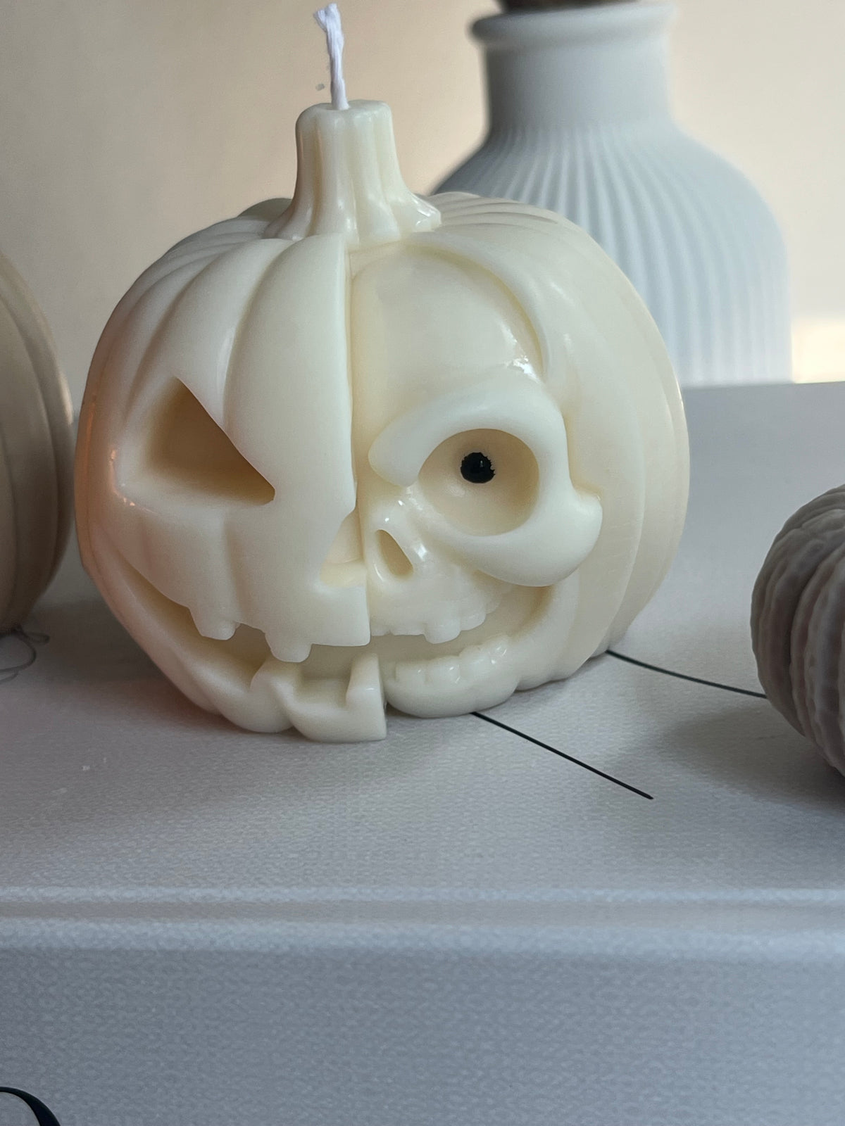 Dekokerze „Skull Pumpkin“ - aus Rapswachs