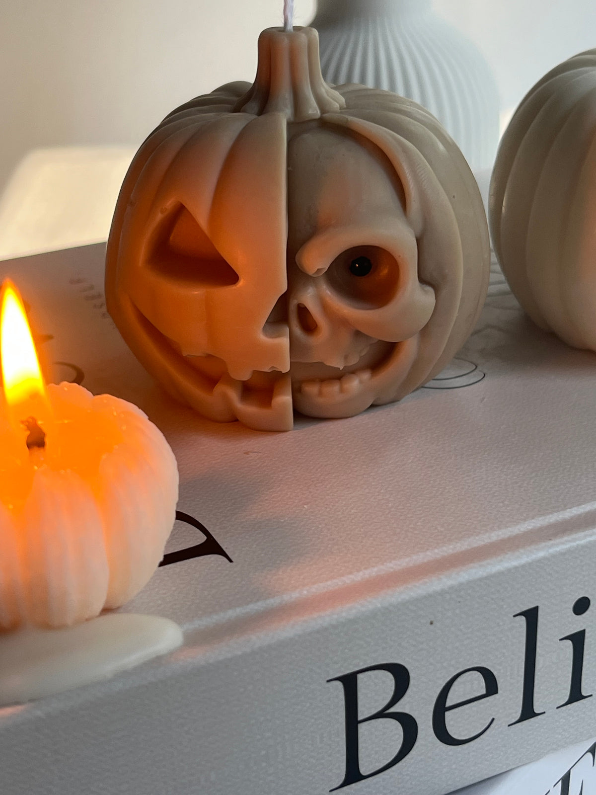 Dekokerze „Skull Pumpkin“ - aus Rapswachs