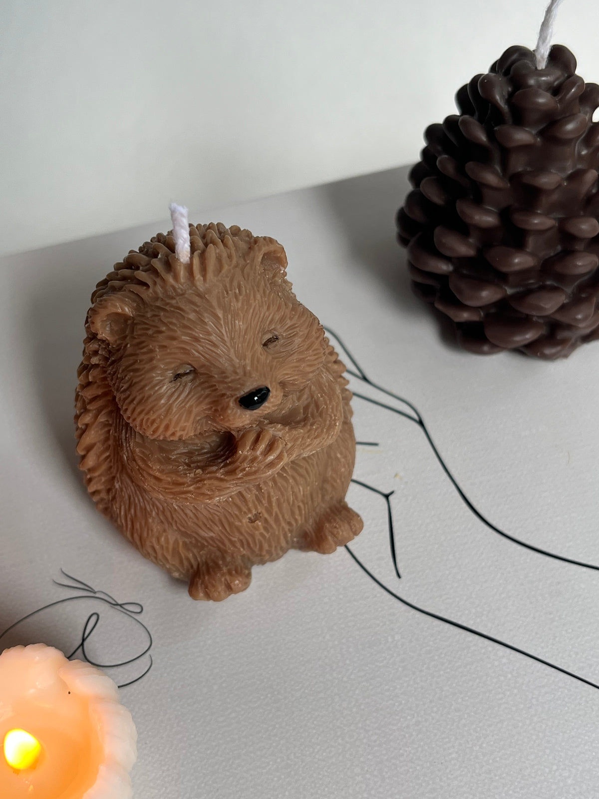 Dekokerze „kleiner Igel“ - aus Rapswachs