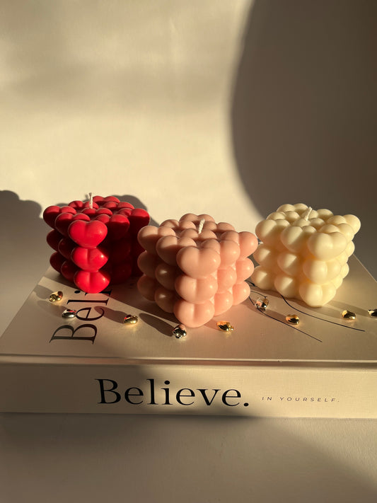 Kerze „Heart Cube“