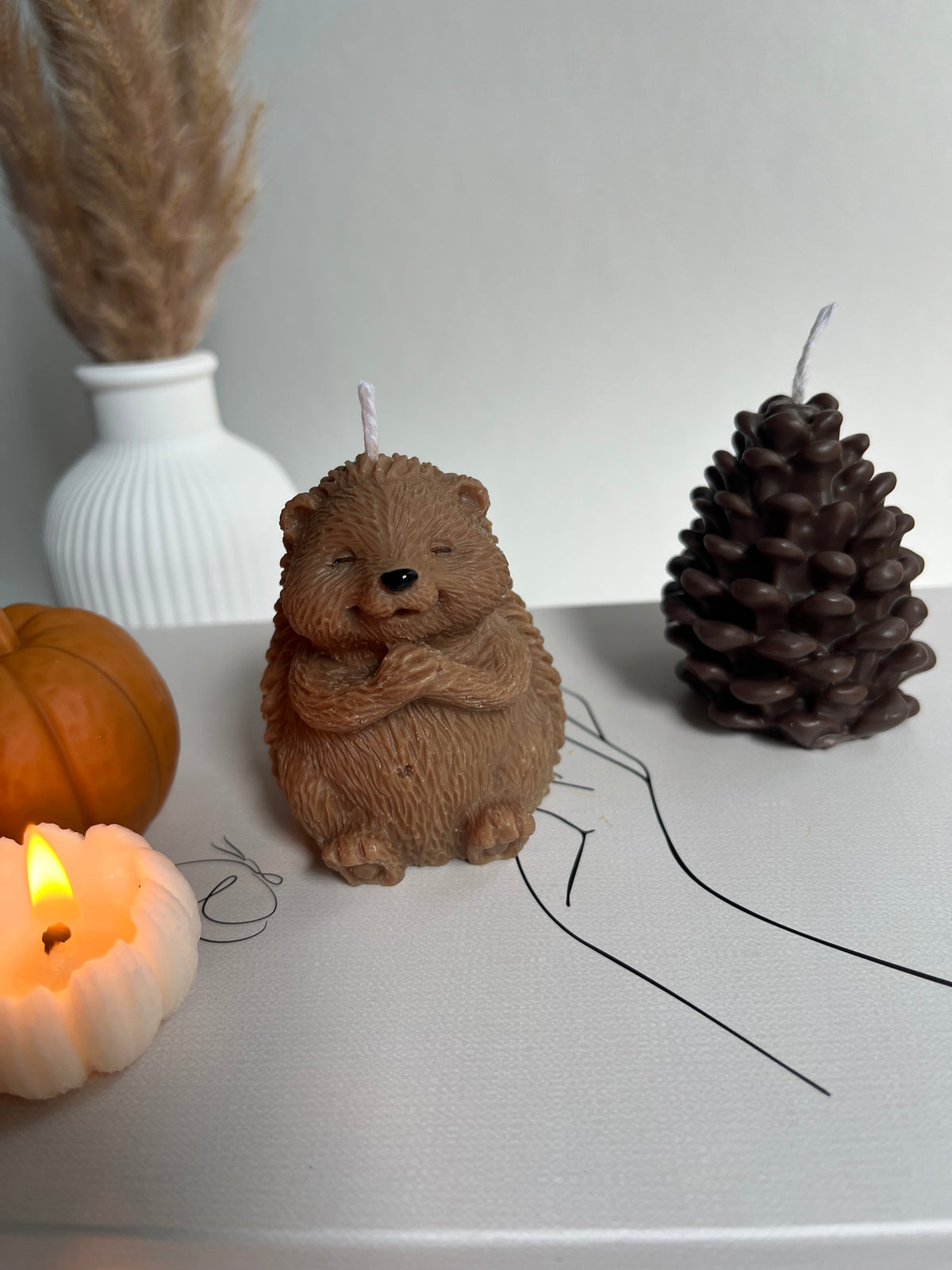 Dekokerze „kleiner Igel“ - aus Rapswachs