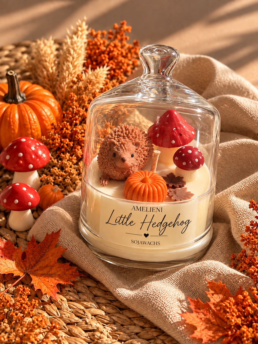 Little Hedgehog - handgegossen aus Sojawachs